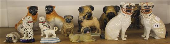Other various ceramic and composition models of Pug dogs